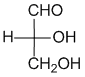 Fischer diagram of R-(+)-glyceraldehyde