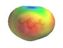 electrostatic potential of CH3+ (side view)