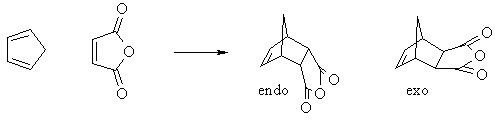 endo and exo products from cyclic dienes