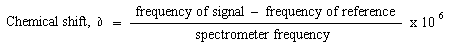 equation defining chemical shift