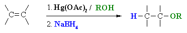 alkene alkoxymercuration-demercuration to give an alcohol