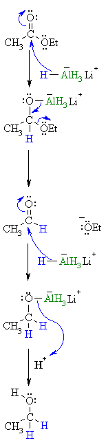 reduction of an ester using hydride