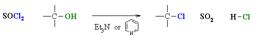 substitution by thionyl chloride