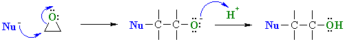 SN2 type ring opening reaction of epoxides