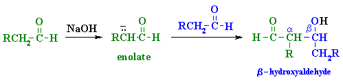 Aldol reaction of an aldehdye