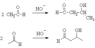 Aldol reaction of ethanal