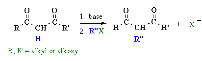 alkylation of an active methylene enolate