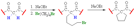 double alkylation forming a cyclic system