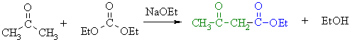 acylation of acetone with diethyl carbonate