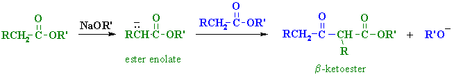 Claisen condensation of esters