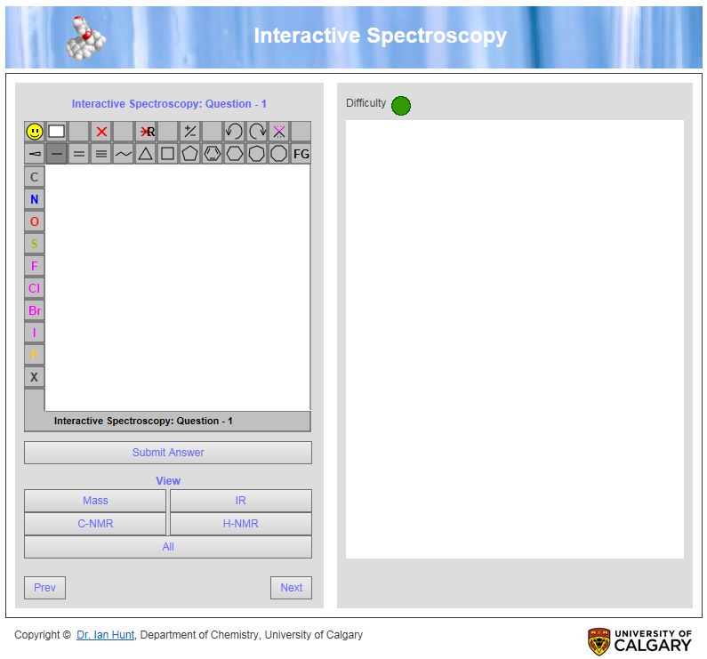 layout of the spec tool screen