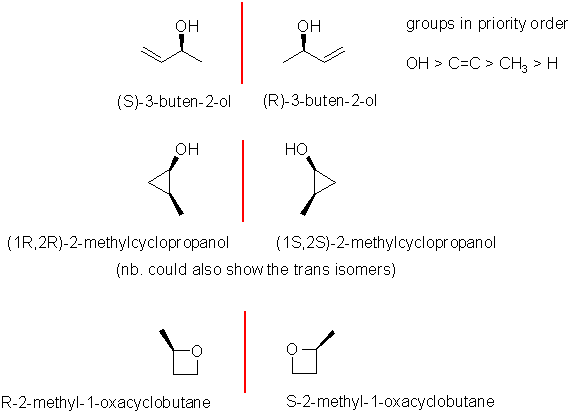 a few pairs of enantiomers of c4h8o