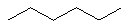 a zig-zag representation of C6H14, n-hexane