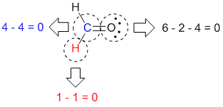 Formal charges of atoms in methanal