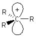 A simple representation of a carbocation