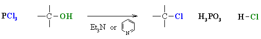 Substitution of ROH using PCl3