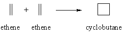 dimerisation of ethene to give cyclobutane