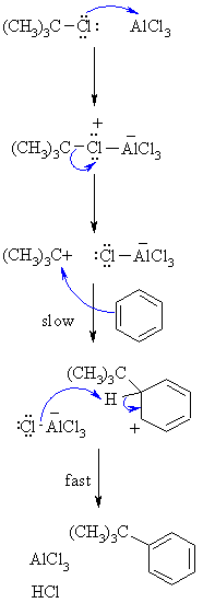 Friedel-Crafts alkylation of benzene