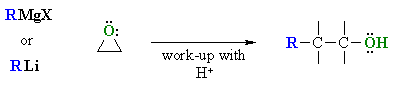 reaction of epoxide with organometallic reagents