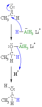 reduction of an aldehyde using hydride