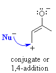 curly arrows for conjugate addition to the carbonyl