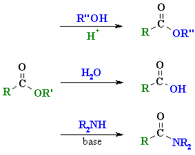 conversion of esters to other carboxylic acid derivatives