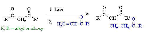 Michael reaction of an active methylene enolate