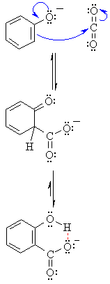 mechanism of the carboxylation of a phenolate