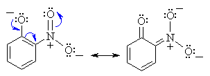 resonance stabilisation of ortho-nitrophenolate