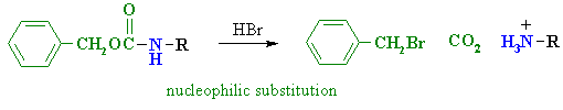 removing benzoyloxycarbonyl protecting groups