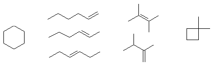 some constitutional isomers of C6H12
