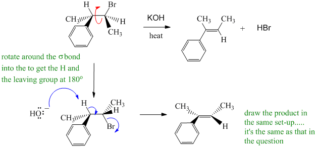 E2 of an alkyl bromide