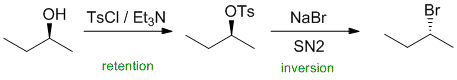 stereochemistry of making and using tosylates