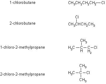 Isomeric chlorobutanes