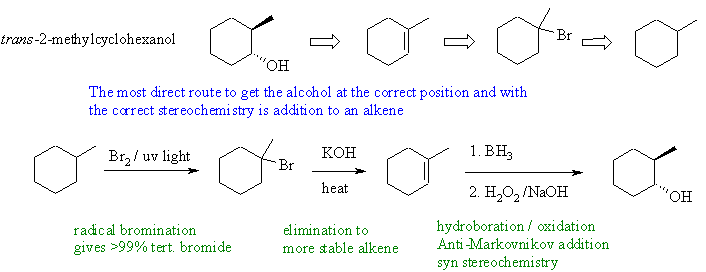 synthesis of trans-2-methylcyclohexanol