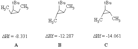 Stereoisomers of 1-tert-butyl-2,3-dimethylcyclopropane