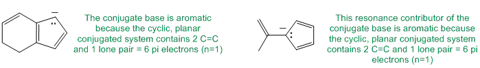 aromatic conjugate bases
