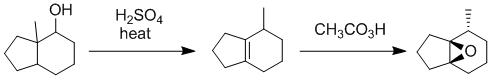 dehydration and epoxidation