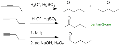alkyne hydration regioselectivity