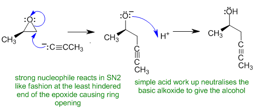 epoxide ring opening with a strong nucleophile