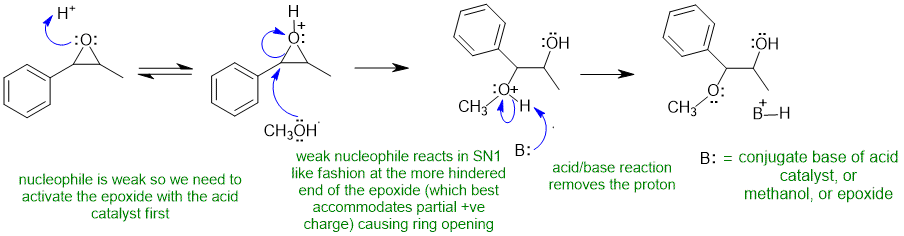 epoxide opening in acidic media