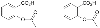 two Lewis structures of aspirin