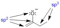 enolate atom hybridisations