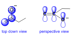 pi system in an enolate